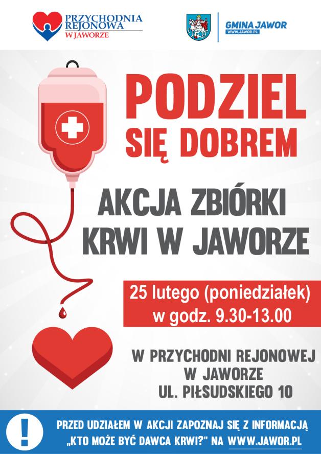 Jawor: Akcja zbiórki krwi. Podziel się dobrem